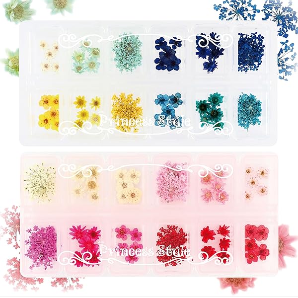 Amazon.co.jp: 【AAGWW】 ドライフラワー ネイルパーツ 押し花